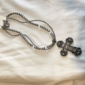 Cross necklace and earring set